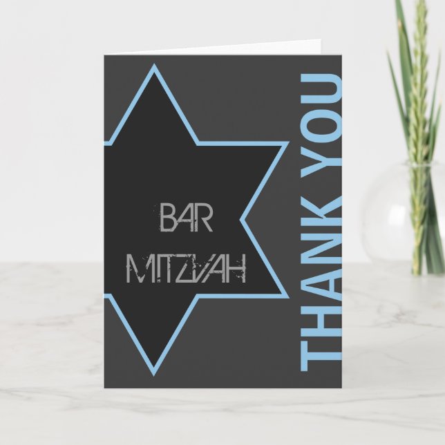 Thank you Modern Bar Mitzvah Card (Front)