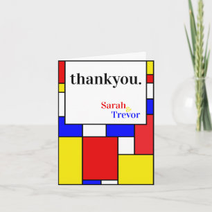Thank You Modern Bold Primary Colours Card