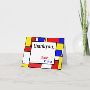Thank You Modern Bold Primary Colours Card