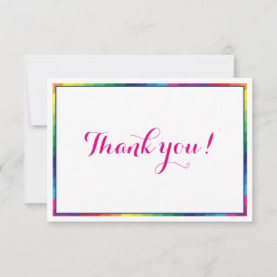 THANK YOU modern bright rainbow colours