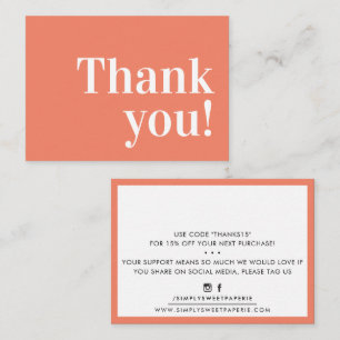 THANK YOU modern business insert serif peach 