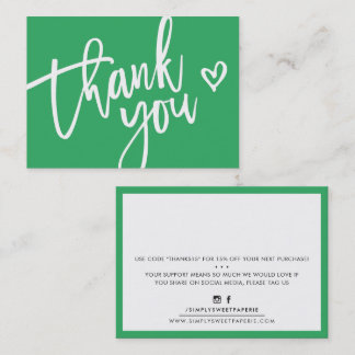 THANK YOU modern business insert tag leaf green