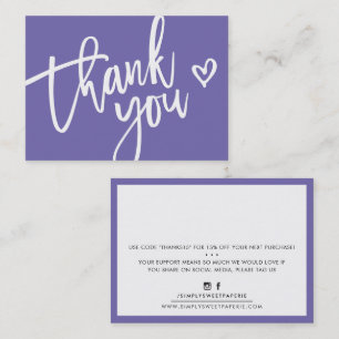 THANK YOU modern business insert tag purple