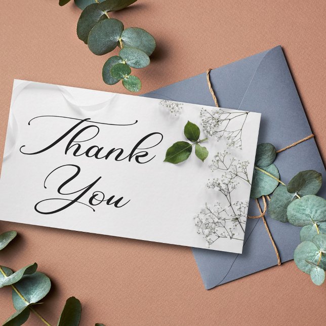 thank you, modern calligraphy wedding card (Creator Uploaded)