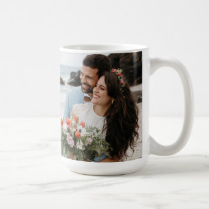 thank you modern calligraphy wedding day photo  coffee mug
