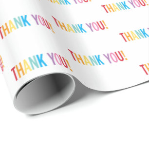 THANK YOU modern colourful rainbow type pattern Wrapping Paper