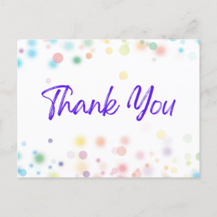 Thank You Modern Cute Bubbles Colourful  Postcard