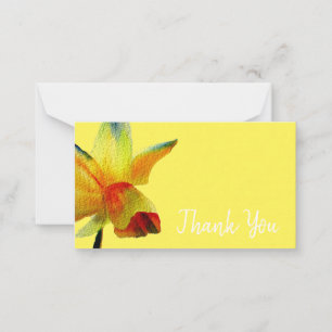 Thank You modern daffodil flower watercolor art Card