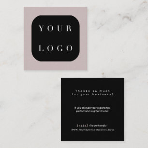 Thank You Modern Elegant Chic Logo Business Card