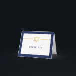 THANK YOU modern gold jewish star navy<br><div class="desc">[ NOTE - THE GOLD EFFECT IS A PRINTED PICTURE ] A modern, simple design for THANK YOU CARD Setup as a template it is simple for you to add your own details, or hit the ize button and you can add or change text, fonts, customsizes, etc TIP: 1. To...</div>