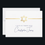 THANK YOU modern gold jewish star navy blue Card<br><div class="desc">[ NOTE - THE GOLD EFFECT IS A PRINTED PICTURE ] A modern, simple design for THANK YOU CARD Setup as a template it is simple for you to add your own details, or hit the ize button and you can add or change text, fonts, customsizes, etc TIP: 1. To...</div>