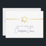 THANK YOU modern gold jewish star navy blue Card<br><div class="desc">[ NOTE - THE GOLD EFFECT IS A PRINTED PICTURE ] A modern, simple design for THANK YOU CARD Setup as a template it is simple for you to add your own details, or hit the ize button and you can add or change text, fonts, customsizes, etc TIP: 1. To...</div>