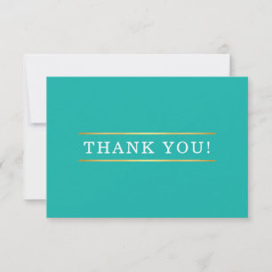 THANK YOU modern jade green white gold detail Card