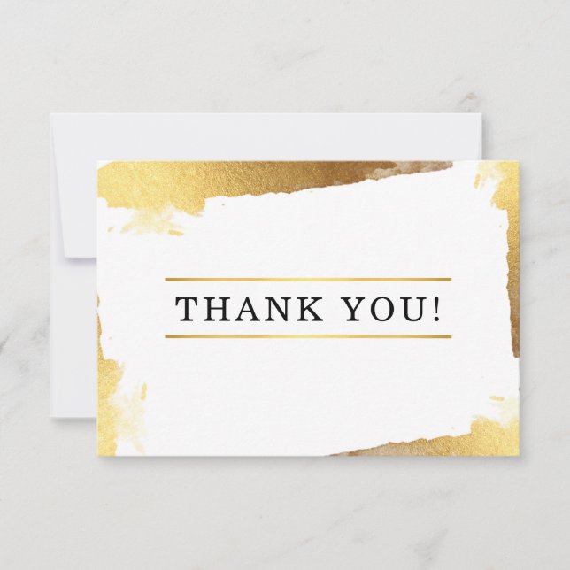 THANK YOU modern luxe gilded gold edges Card (Front)
