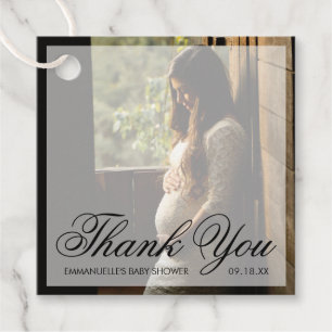 Thank You Modern Photo Gender Neutral Baby Shower Favour Tags