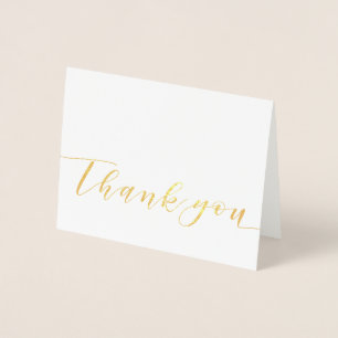 Thank you modern script gold foil design card