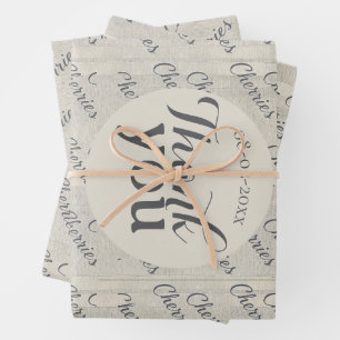 Thank you modern script text texture background wrapping paper sheet