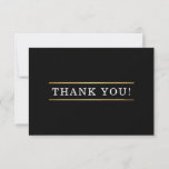 THANK YOU modern simple black white gold detail<br><div class="desc">by kat massard >>> kat@simplysweetPAPERIE.com <<< A simple, stylish way to say thank you to your guest's for attending your EVENT Setup as a template it is simple for you to add your own details, or hit the customise button and you can add or change text, fonts, sizes etc TIP...</div>