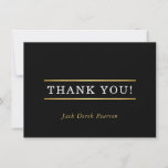 THANK YOU modern simple black white gold name<br><div class="desc">by kat massard >>> kat@simplysweetPAPERIE.com <<<
A thank you note for your special event or business</div>