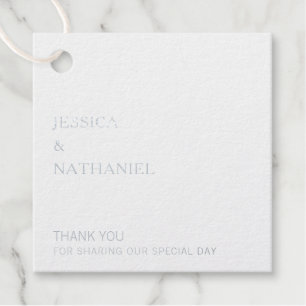 Thank You Modern Simple Silver Foil Wedding Favour Tags
