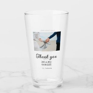 Thank you modern simple wedding couple name messag glass
