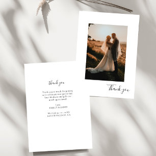 Thank You Modern Vertical Photo Wedding