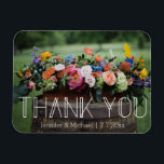 thank you modern white typography photo wedding magnet<br><div class="desc">elegant thank you modern white typography photo wedding magnet</div>