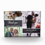 Thank you Mom and Dad Wedding Photo Collage gift<br><div class="desc">Say "Thank You" in a special way to your parents after your wedding day by giving them this custom photo block. Include their photos from your special day and other favourite photos from your wedding. The chalkboard background blocks add a modern touch. Personalize with your names and special wedding date...</div>