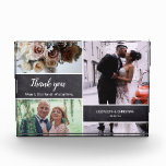Thank you Mom and Dad Wedding Photo Collage gift Block<br><div class="desc">Say "Thank You" in a special way to your parents after your wedding day by giving them this custom photo block. Include their photos from your special day and other favourite photos from your wedding. The chalkboard background blocks add a modern touch. Personalize with your names and special wedding date...</div>