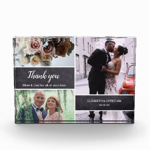 Thank you Mom and Dad Wedding Photo Collage gift Block