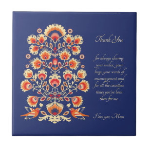 Thank you Mom customizable Folklore Tile