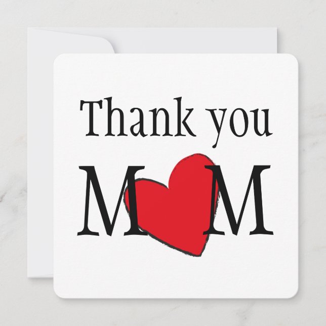 Thank You Mom Customized  Card (Front)