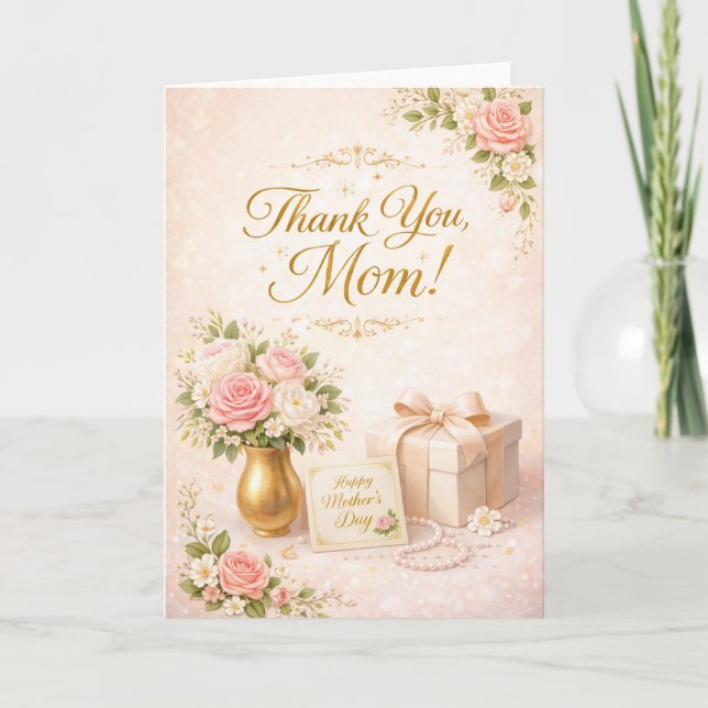 Thank You Mom Design – Heartfelt Appreciation Gift Card (Front)
