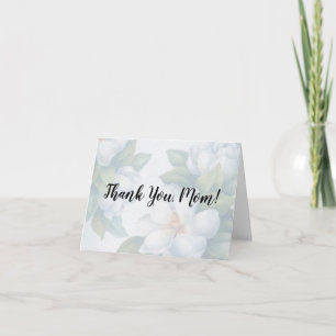 Thank You Mom Faded White Dogwood Blossoms Holiday Card