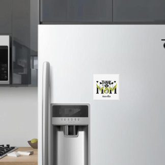 Thank You Mom Floral Personalized Magnet