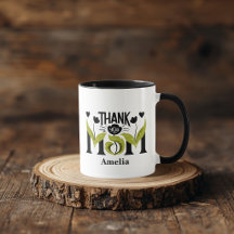 Thank You Mom Floral Personalized Mug