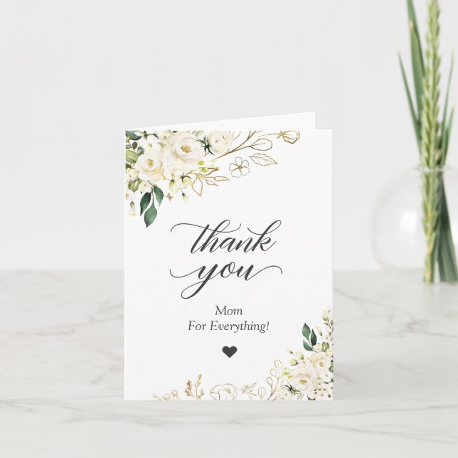 Thank You Mom for Everything Elegant White Roses (Front)