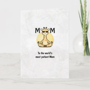 Thank You Mom Giraffe Yoga Mother’s Day Greeting  Card