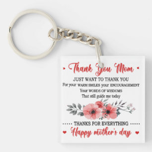 Thank You Mom Happy Mother's Day Keychain