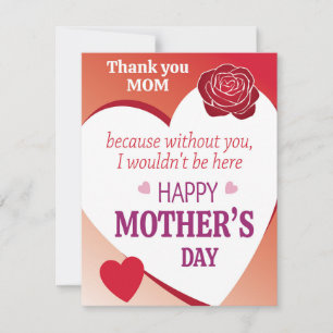 Thank You Mom Holiday Card