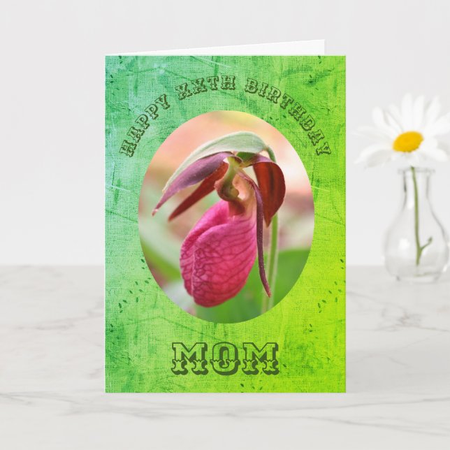 Thank You Mom Lady Slipper Birthday Card (Small Plant)