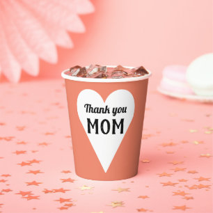 Thank you mom message paper cups