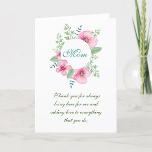 Thank You Mom Mother's Day Holiday Card