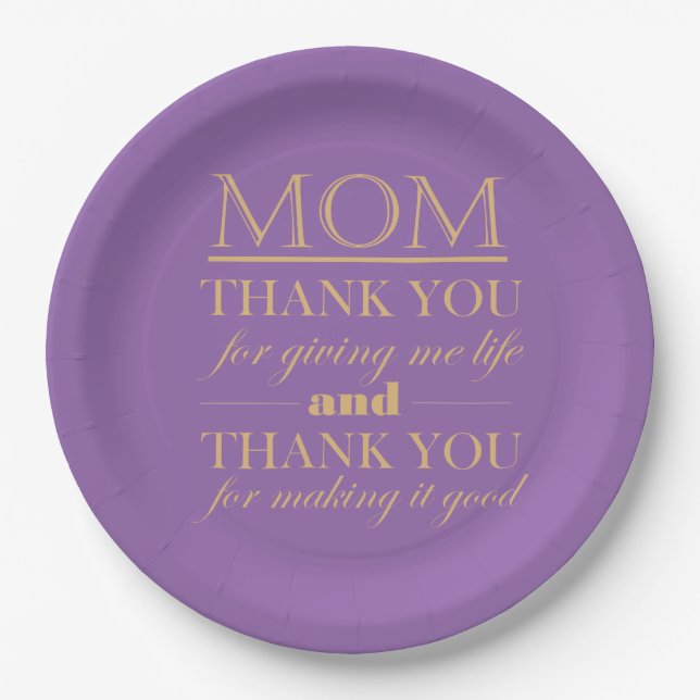 Thank You Mom, Mother's Day Plate (Front)