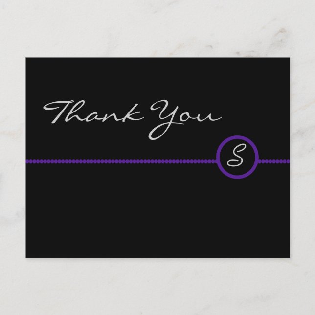 Thank You Monogram Postcard (Front)