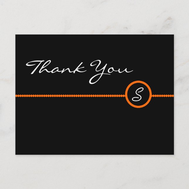 Thank You Monogram Postcard (Front)