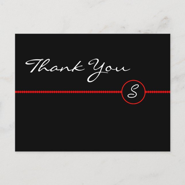 Thank You Monogram Postcard (Front)