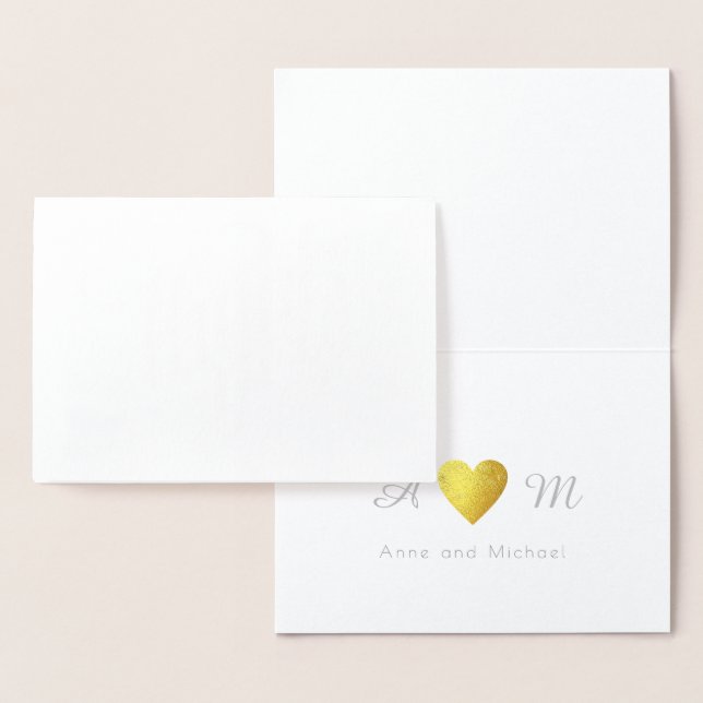 Thank you monogrammed wedding foil card (Display)