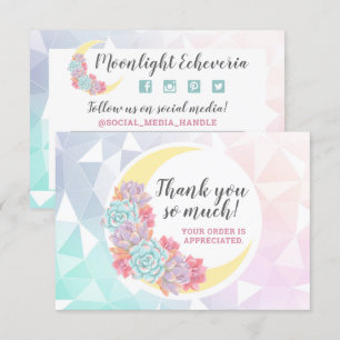 Thank You Moon & Succulent Pastel Mystic Boho Card