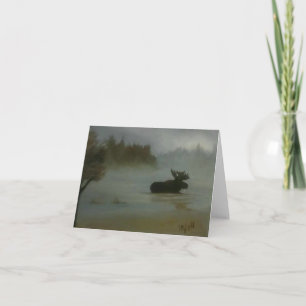 Thank you moose wildlife greeting card